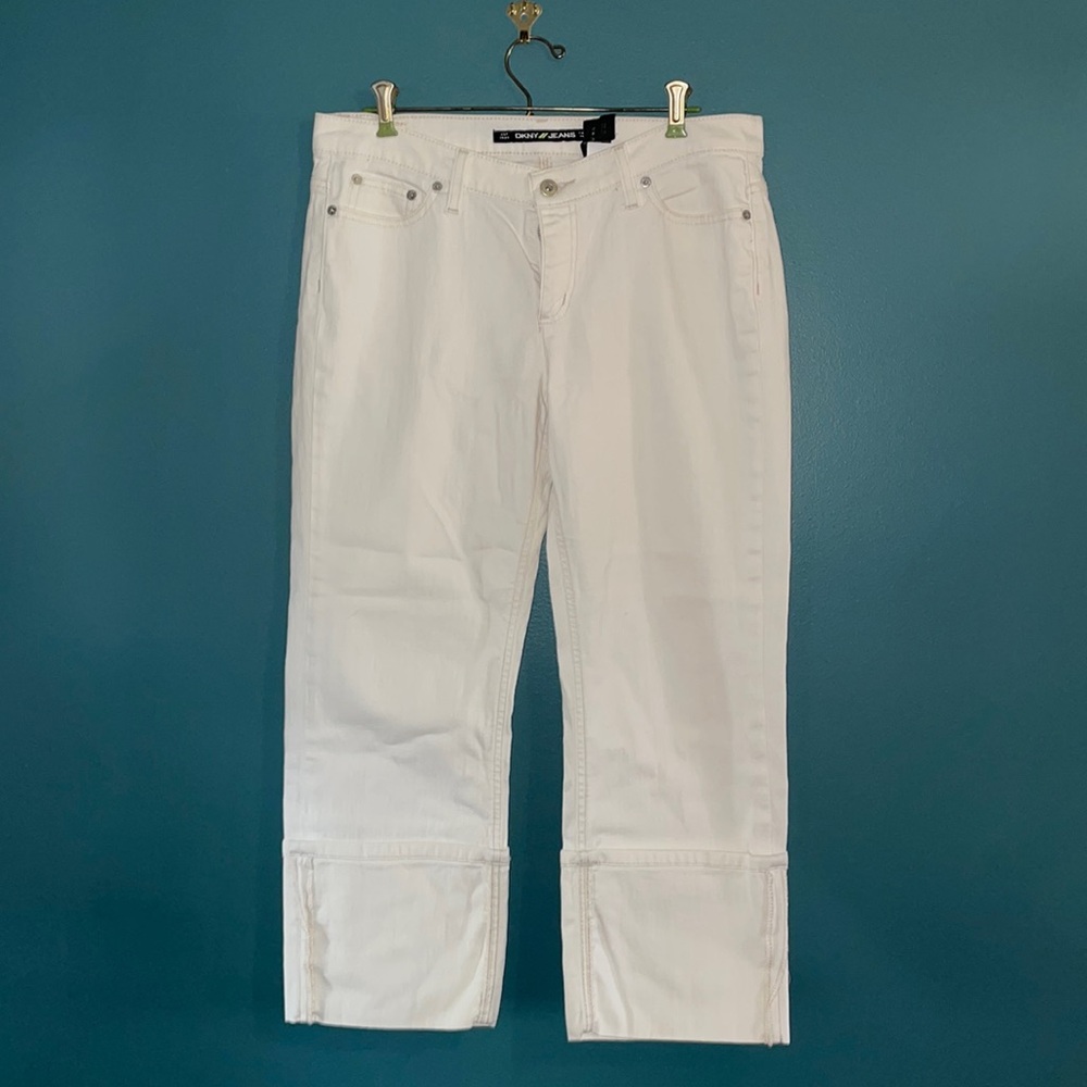 DKNY cuffed white jeans!